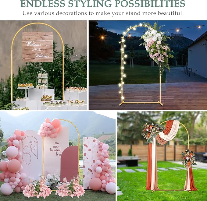 WellSign 6.6FT Metal Wedding Arch Backdrop Stand - Image 5