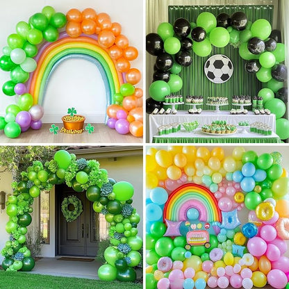 RUBFAC Lime Green Balloons Different Sizes Neon Green Balloon Arch 129pcs | - Image 5