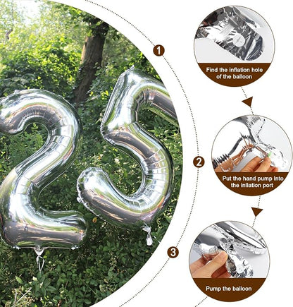 Number Balloons 1 Balloon Silver - Image 6