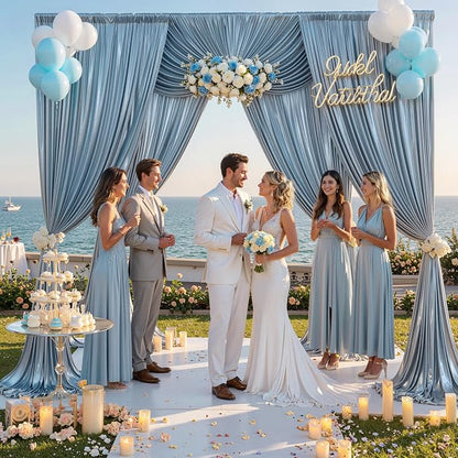 10x10FT Baby Blue Sequin Backdrop Curtain - Image 3