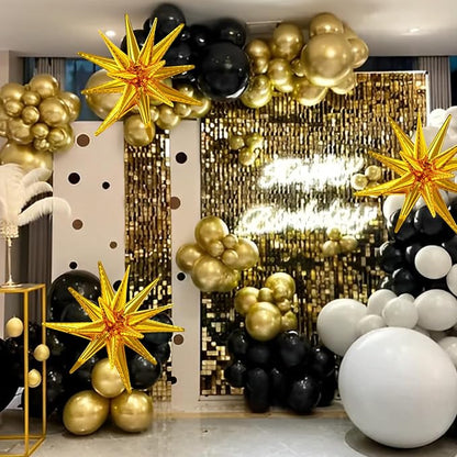 137Pcs Black and Gold Balloons Garland Arch Kit - Image 5