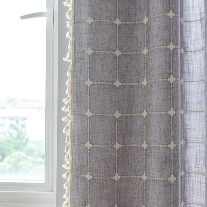 Sutuo Home Boho Curtains for Kitchen Nursery Room 63 Inches Long, Checkered - Image 3
