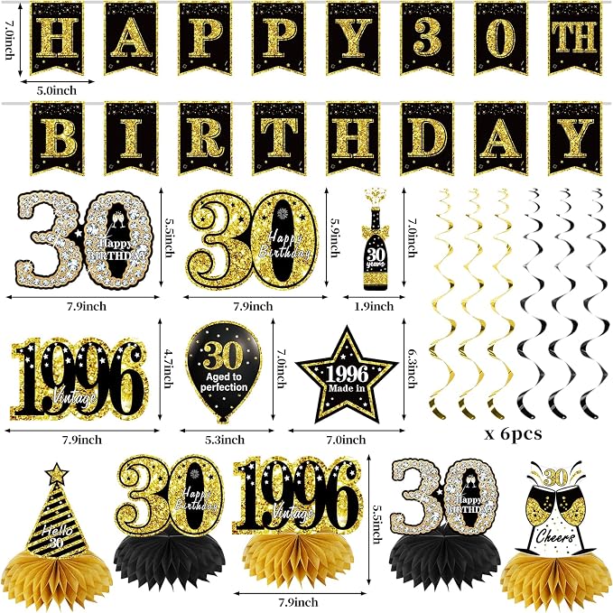 Zirtorei 30th Birthday Decorations - Image 2