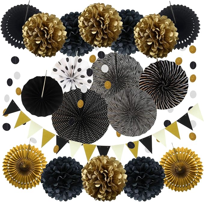 Party Decoration, Pom Poms Flowers, Garlands String Polka Dot and Triangle by ZERODECO
