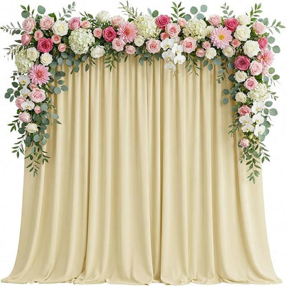 Asee'm Beige Backdrop Curtains Drapes by Aseem