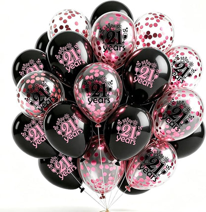 Black Whiet Confetti Balloons, by Hongplus