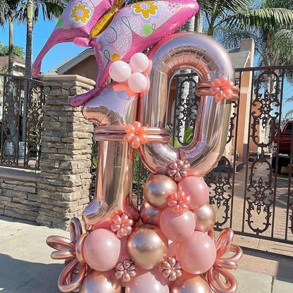 Rose Gold 20 Number Balloons, 40 Inch Big Giant Jumbo 20 Balloon Numbers Rose - Image 4