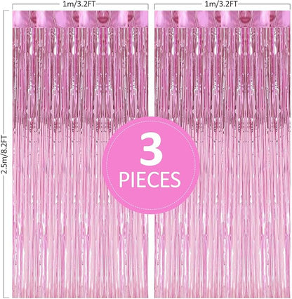 TenLaitech Curtain Pink Foil Backdrop, - Image 6