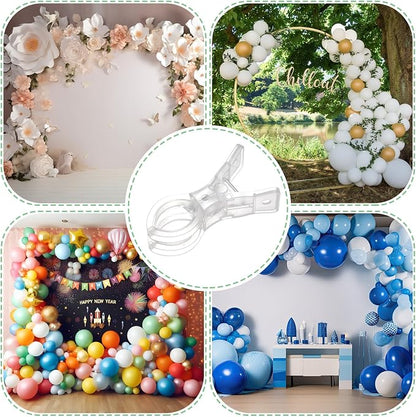 LemonRoad 10 Pack Large Balloon Arch Clips Plastic Transparent Backdrop Spring - Image 7