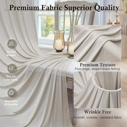 50ft x 15ft Beige Backdrop Curtains - Image 2