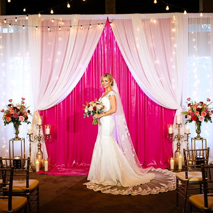 20x10ft Shimmer Hot Pink Sequin Backdrop Curtain - Image 7