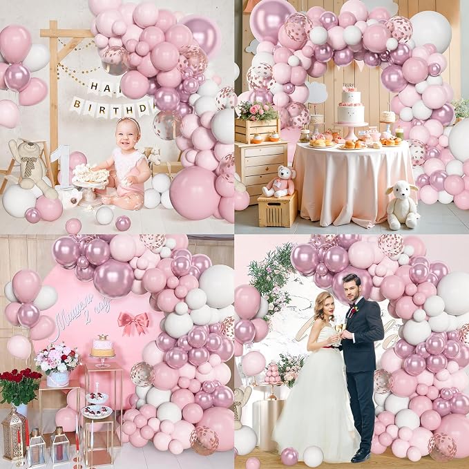 Amandir 153pcs Pink White Balloons Arch Garland Kit Different Sizes | 18 12 10 - Image 6
