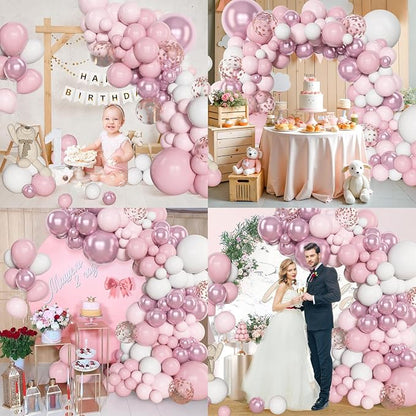 Amandir 153pcs Pink White Balloons Arch Garland Kit Different Sizes | 18 12 10 - Image 6