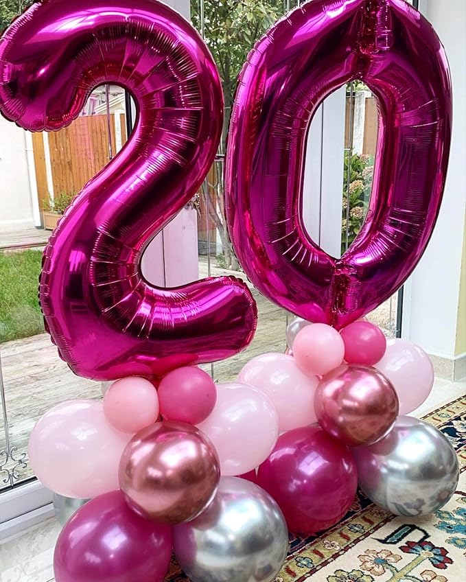 40 Inch Hot Pink 25 Number Balloons Giant Jumbo Huge 25 or 52 Foil Mylar Helium - Image 4