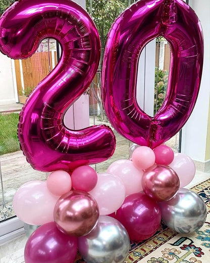 40 Inch Hot Pink 25 Number Balloons Giant Jumbo Huge 25 or 52 Foil Mylar Helium - Image 4
