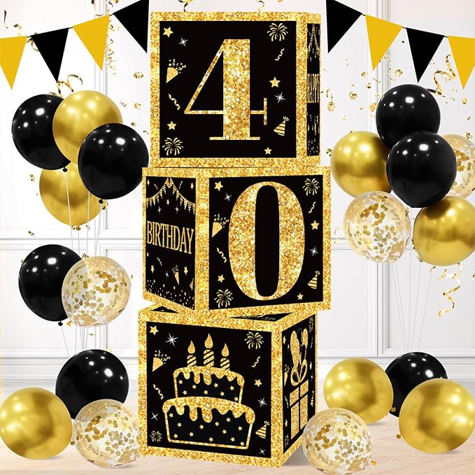 DataMoon 40th Birthday Decorations Boxes by DataMoon
