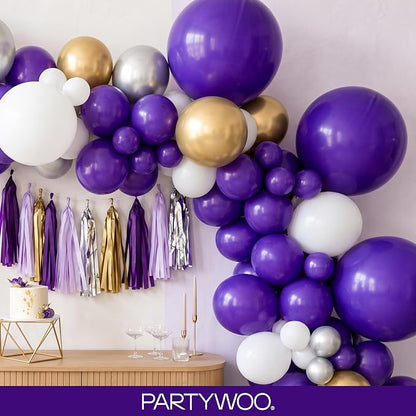 PartyWoo Dark Purple Balloons 130pcs Royal Purple Color 18 12 10 5 Inch | 18 12 - Image 9
