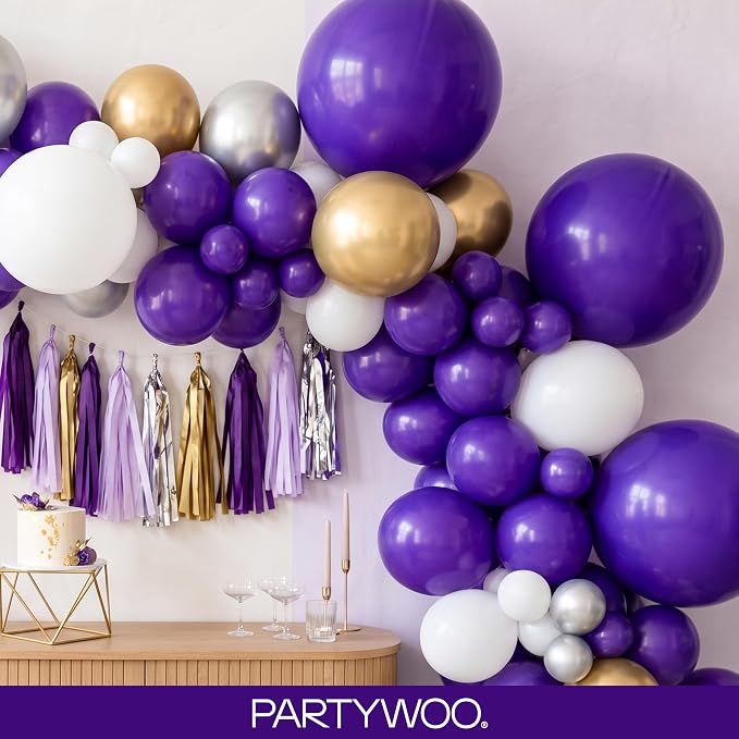 PartyWoo Dark Purple Balloons 120pcs Royal Purple Color 18 12 10 5 Inch | 18 12 - Image 9