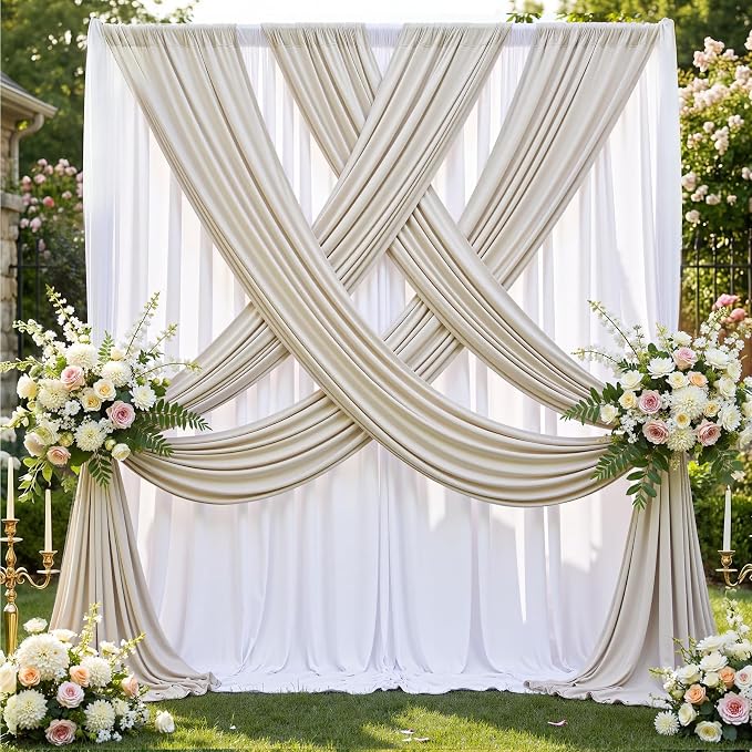 50ft×12ft Beige Backdrop Curtain - Image 7