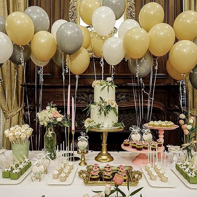 PartyWoo Light Brown Balloons 100pcs Neutral Boho Coffee Color | 18 12 10 5 - Image 6