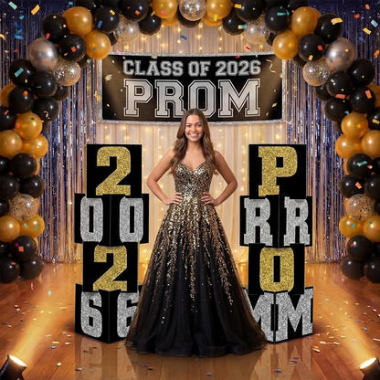 Queekay 8 Pcs Prom Column Standup Photo Booth Decorations 2026 Prom Backdrop - Image 3