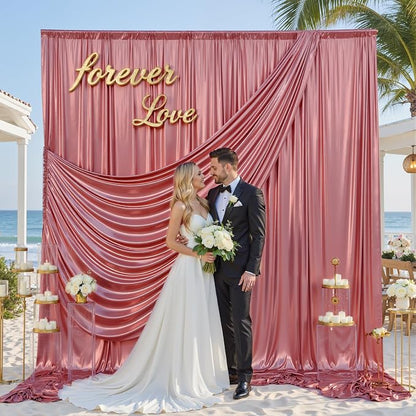 gogoparti 10x10FT Rose Gold Sequin Backdrop Curtain - Image 5