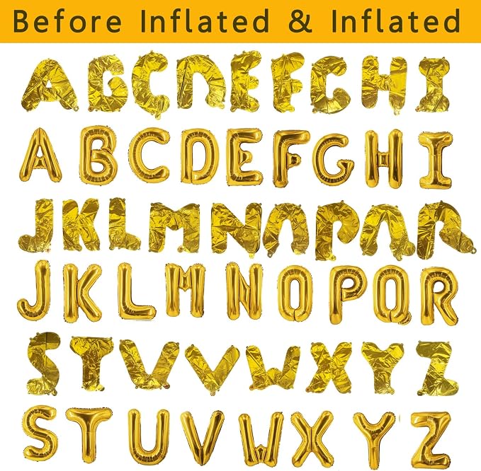 78 Pcs Gold Letter Balloons Foil Alphabet Balloons DIY Personalized Phrase - Image 2
