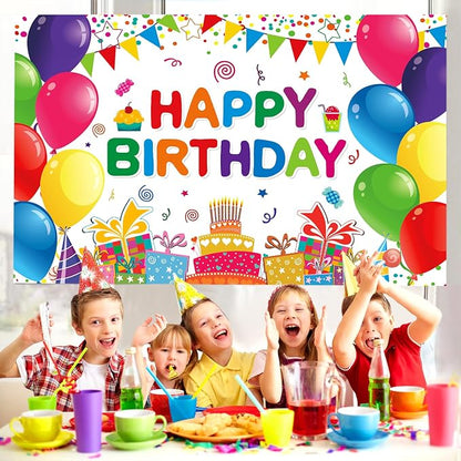 Happy Birthday Backdrop Banner Colorful Birthday Decorations Large Yard Sign - Image 5