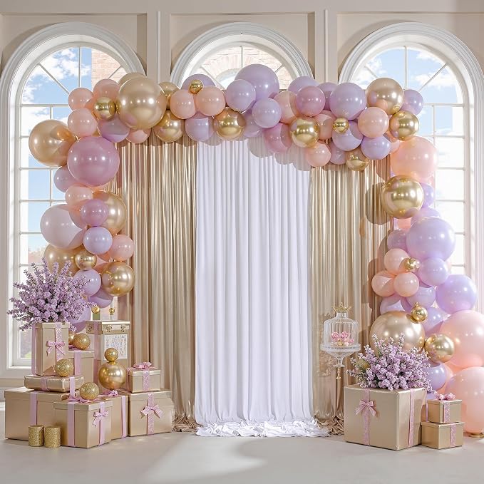 20x10ft Thick Champagne Glitter Backdrop Curtain Panels - Image 9