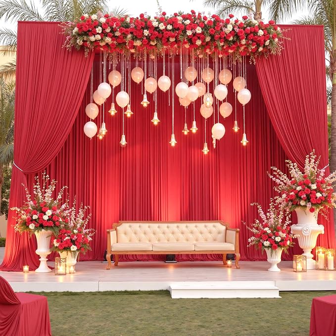 60×12ft Wrinkle Free Red Backdrop Curtain - Image 7