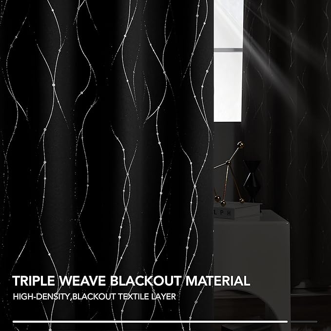 Deconovo Living Room Curtains 36 Inches Long, Thermal Insulated, Room Darkening - Image 3