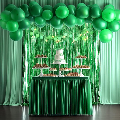 4 Packs Green Foil Fringe Curtain, Baby Shower, Hawaiian Luau, Dinosaur Jungle - Image 4