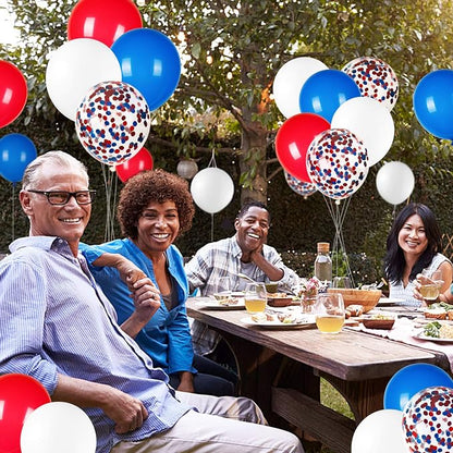 80 PCS Red White Blue Balloons 12 in - Image 7