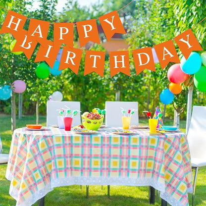 Orange Happy Birthday Banner Birthday Sign - Image 7
