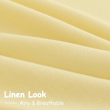 Yellow Linen Semi Sheer Curtains 72 Inch Length - Image 5