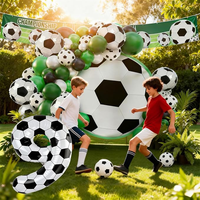 40 Inch Soccer Number 2 Foil Balloon, Soccer Birthday Party Decorations | - Image 4