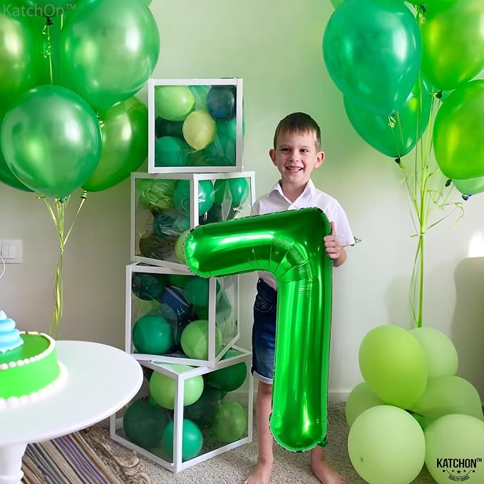 KatchOn Dark Green Number 7 Balloon 40 Inch, 7th Birthday Balloon | Happy - Image 5