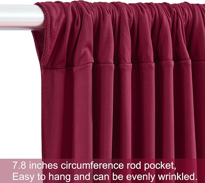 6 Panels Burgundy Backdrop Curtains - Image 6