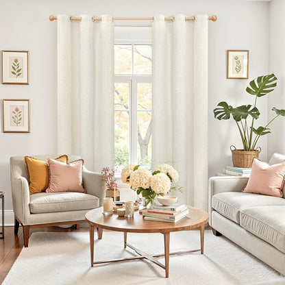 YoungsTex 84 Inches Length Linen Curtains - Image 2