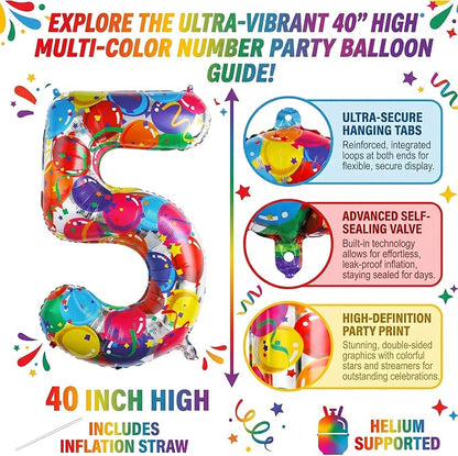 40 Inch Number 15 Balloon Set Large Foil Balloons - Image 2