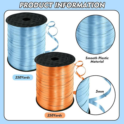 TONIFUL 500 Yards Blue and Orange Curling Ribbon Balloon String | Balloon - Image 2