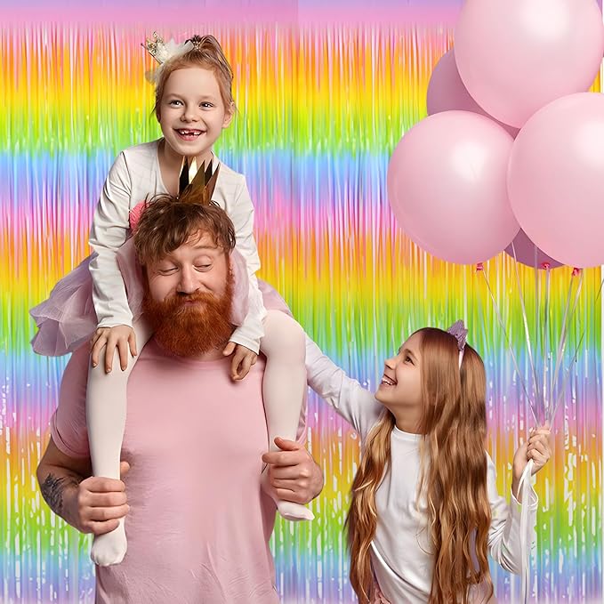 Gradient Pastel Foil Fringe Curtain - Image 4