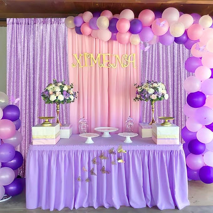Lavender Sequin Backdrop Curtains 4 Pcs 2ftx8ft Glitter Shimmer Fabric | - Image 6