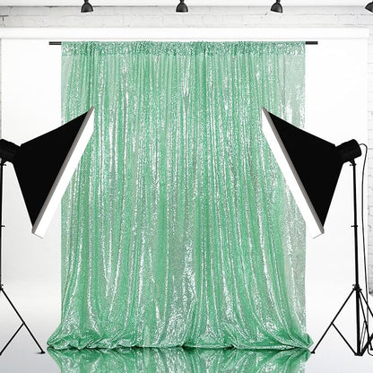 Eternal Beauty Mint Green 3mm Sequin Backdrop 10x10 Ft - Image 2