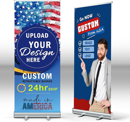 Personalized Custom Aluminum Retractable Banner 23.6''x63", Aluminum - Image 2
