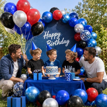 Paready Red Black Blue Balloons Set - Image 7