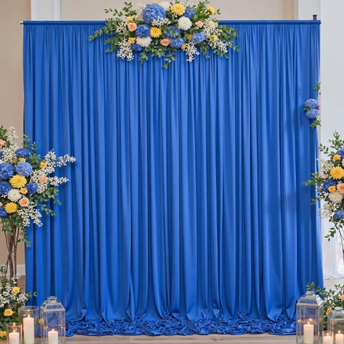 40ftx10ft Wrinkle Free Royal Blue Backdrop Curtains by ENJOYYOURPARTY