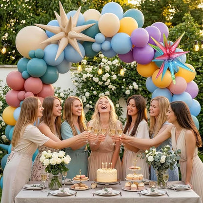Boho Rainbow Balloons, 12 Inch Pastel Colorful Balloons - Image 7