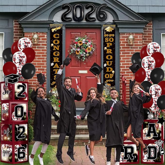 2026 Graduation Balloon Boxes Decorations – Clear Balloon Box Stack - Image 6