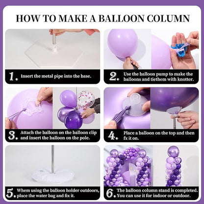 Purple Balloon Column Stand Kit Set of 2 - Image 6